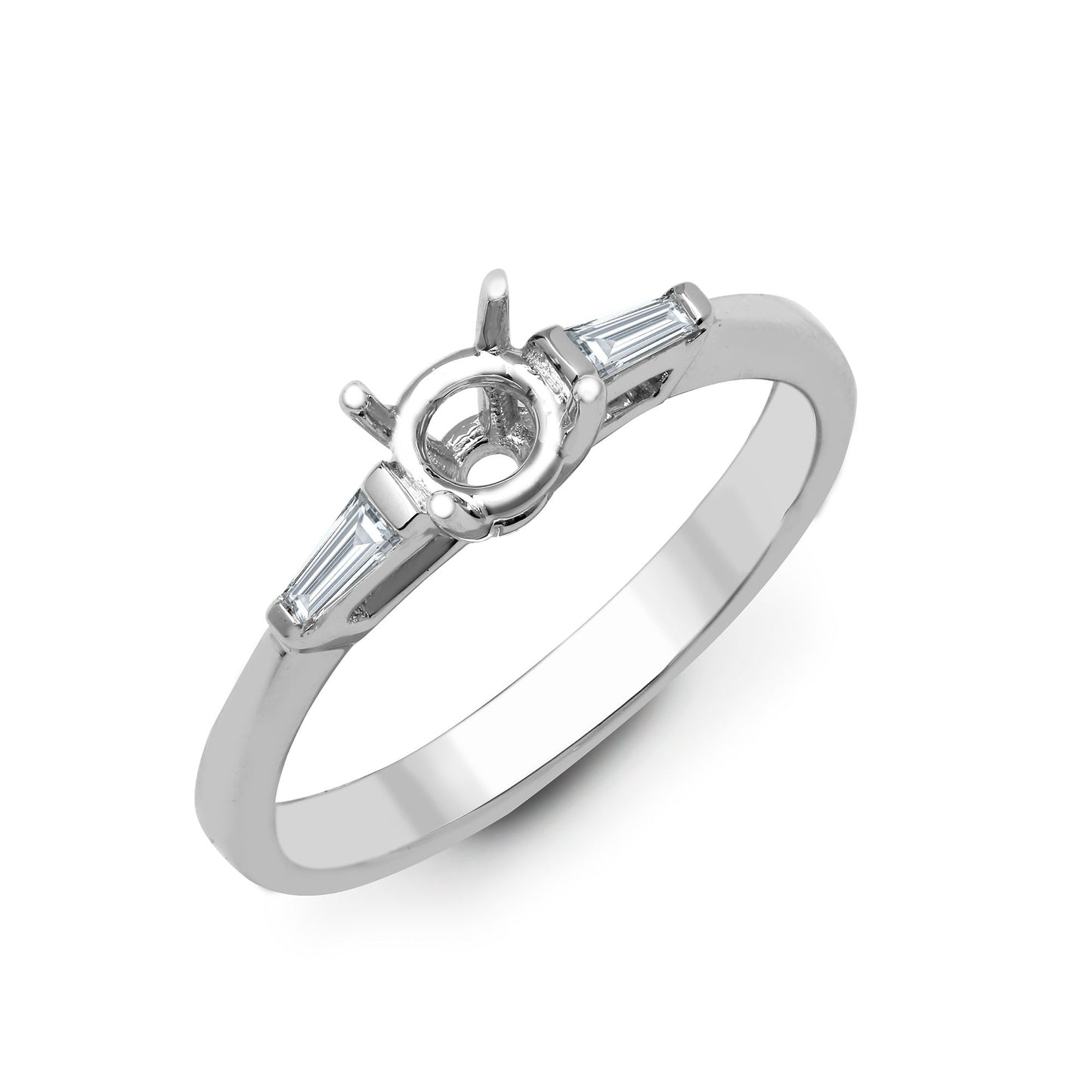 18ct White 0.16ct Natural Diamond Semi Set Ring - Holds 1.00ct