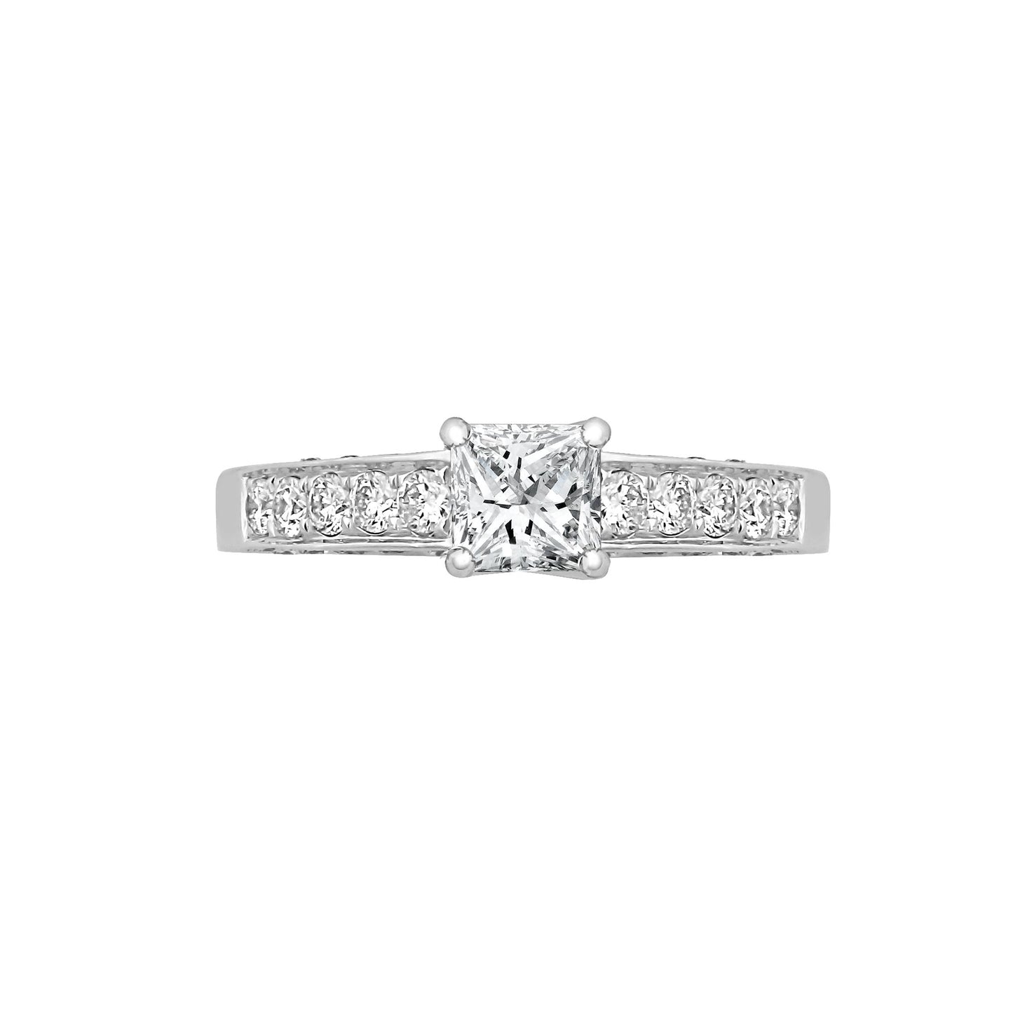 18ct White 0.52ct Natural Diamond Semi Set Ring - Holds 0.50ct