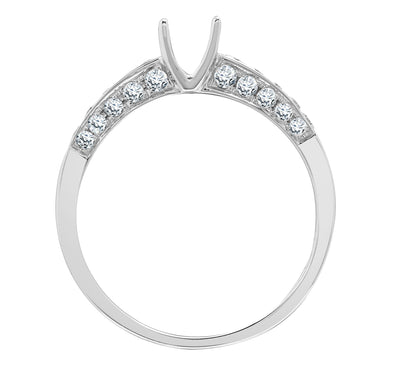 18ct White 0.52ct Natural Diamond Semi Set Ring - Holds 0.50ct
