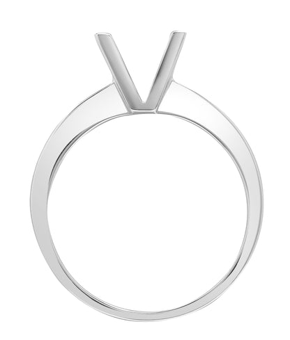 18ct White 0.35ct Natural Diamond Semi Set Ring - Holds 0.75ct