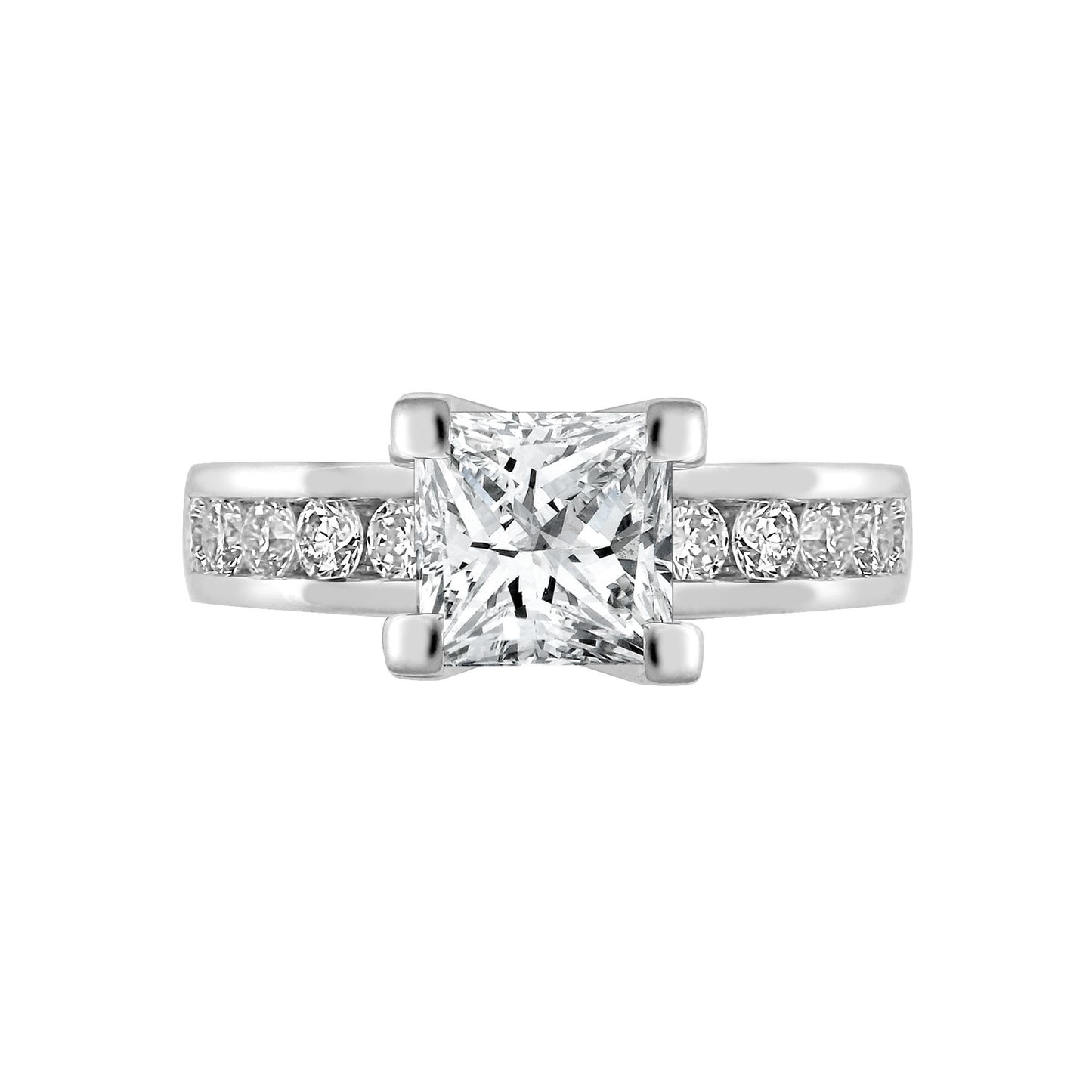 18ct White 0.35ct Natural Diamond Semi Set Ring - Holds 1.00ct