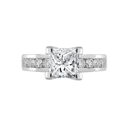 18ct White 0.35ct Natural Diamond Semi Set Ring - Holds 1.00ct