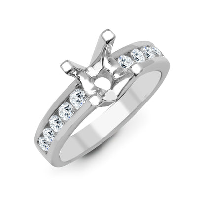 18ct White 0.35ct Natural Diamond Semi Set Ring - Holds 1.00ct