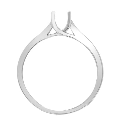 18ct White 0.40ct Natural Diamond Semi Set Ring - Holds 0.50ct