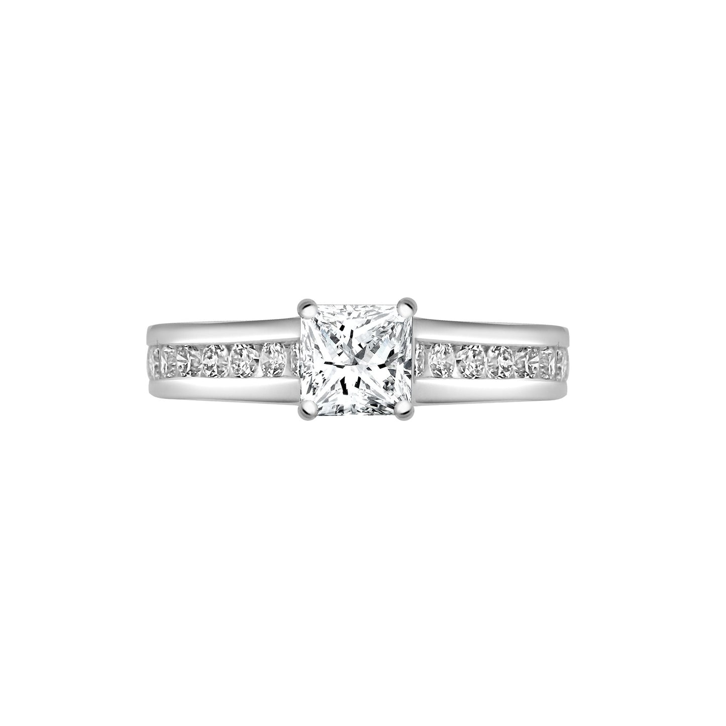 18ct White 0.55ct Natural Diamond Semi Set Ring - Holds 1.00ct