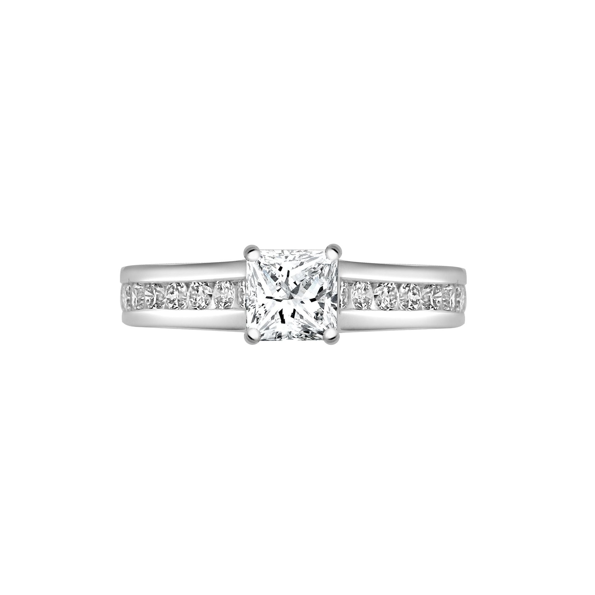 18ct White 0.55ct Natural Diamond Semi Set Ring - Holds 1.00ct