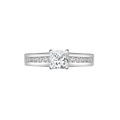 18ct White 0.55ct Natural Diamond Semi Set Ring - Holds 1.00ct