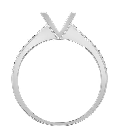 18ct White 0.43ct Natural Diamond Semi Set Ring - Holds 0.50ct