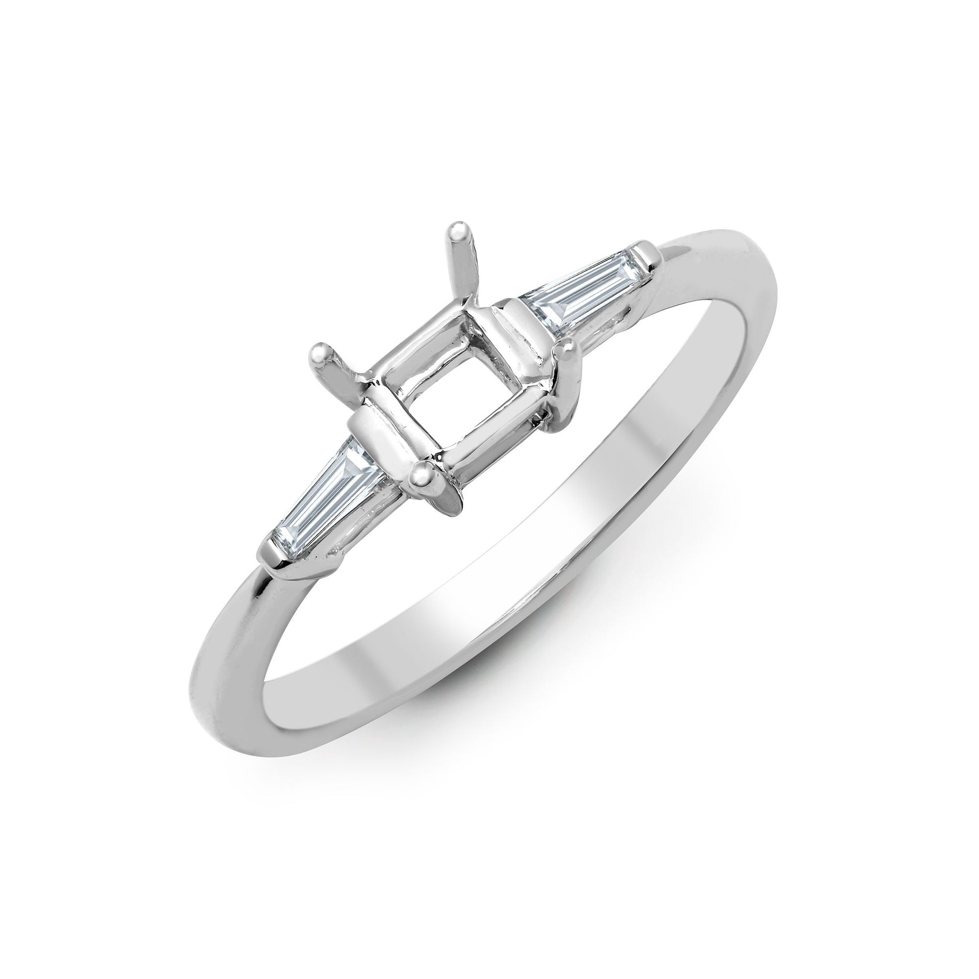 18ct White 0.14ct Natural Diamond Semi Set Ring - Holds 1.00ct