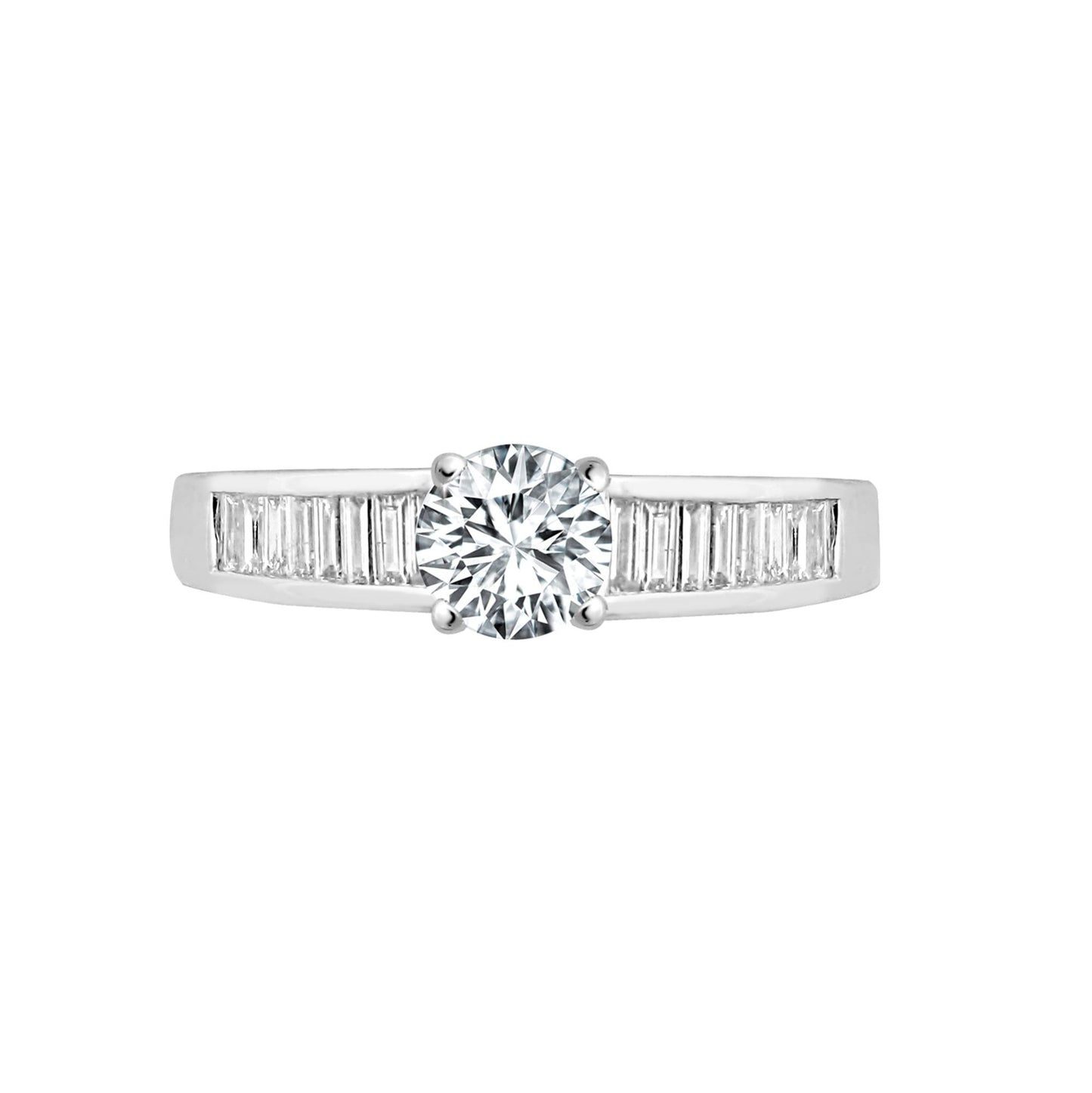 18ct White 0.26ct Natural Diamond Semi Set Ring - Holds 0.50ct