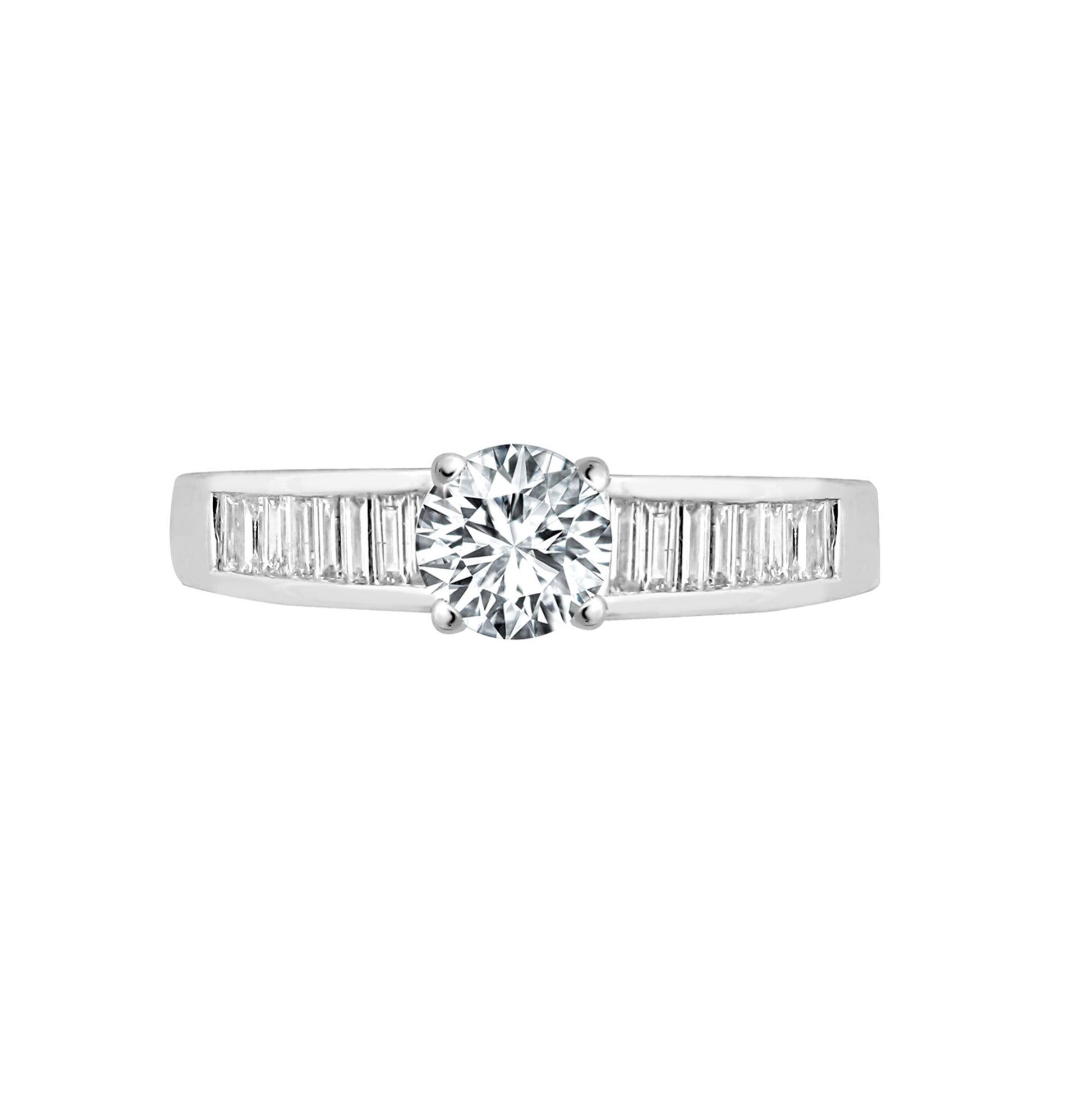 18ct White 0.26ct Natural Diamond Semi Set Ring - Holds 0.50ct