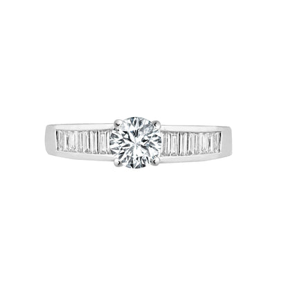 18ct White 0.26ct Natural Diamond Semi Set Ring - Holds 0.50ct