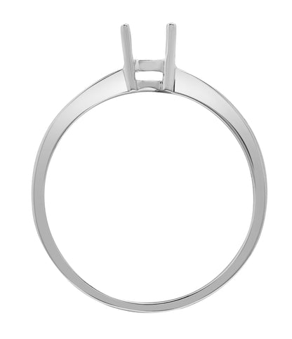 18ct White 0.26ct Natural Diamond Semi Set Ring - Holds 0.50ct