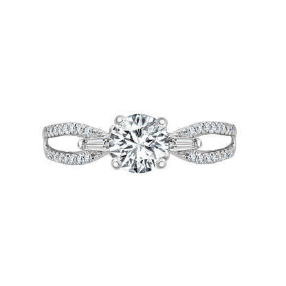 18ct White 0.42ct Natural Diamond Semi Set Ring - Holds 1.00ct
