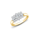 18ct Yellow & White Natural Diamond Boat Ring