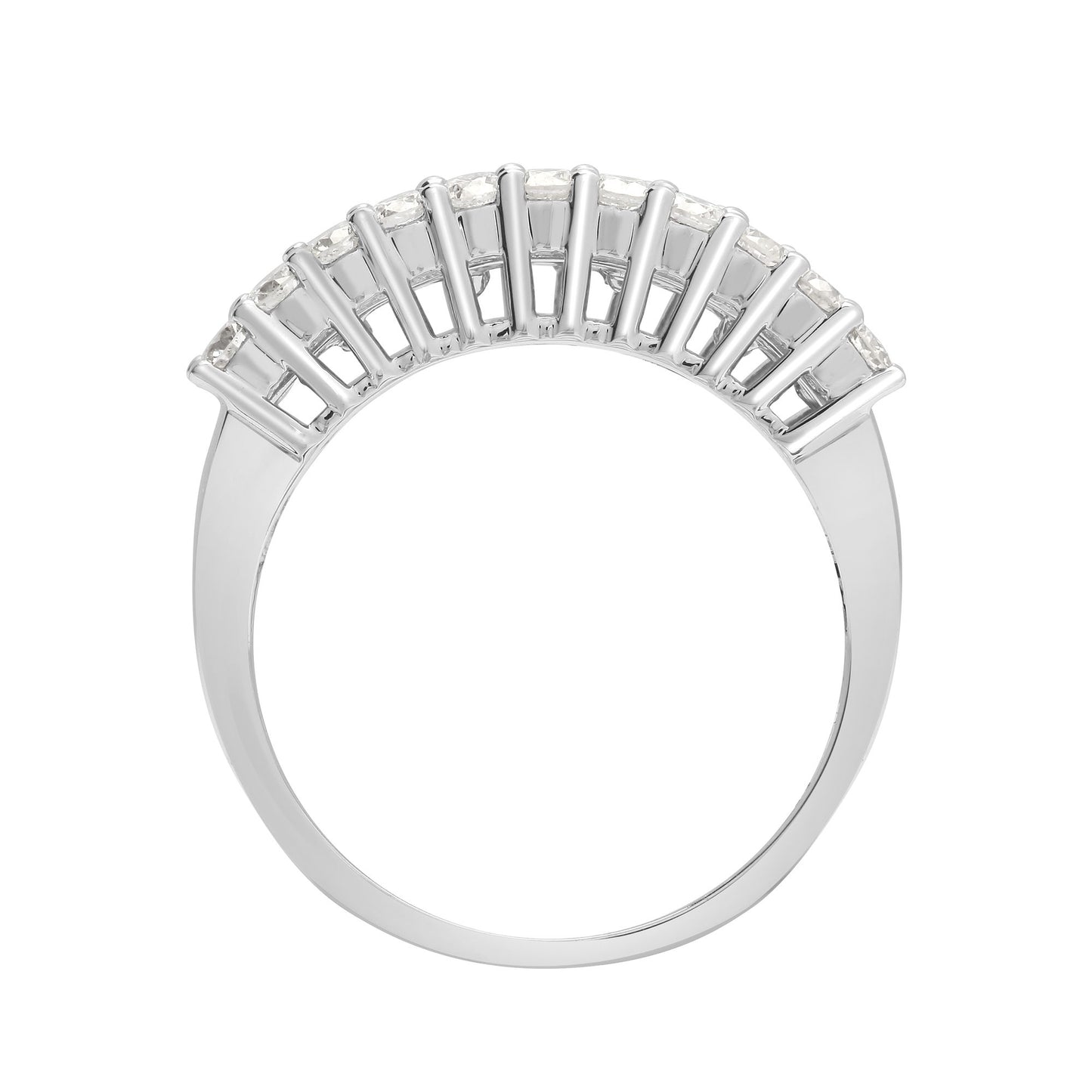 18ct White 2.00ct Round & Baguette Natural Diamond Ring