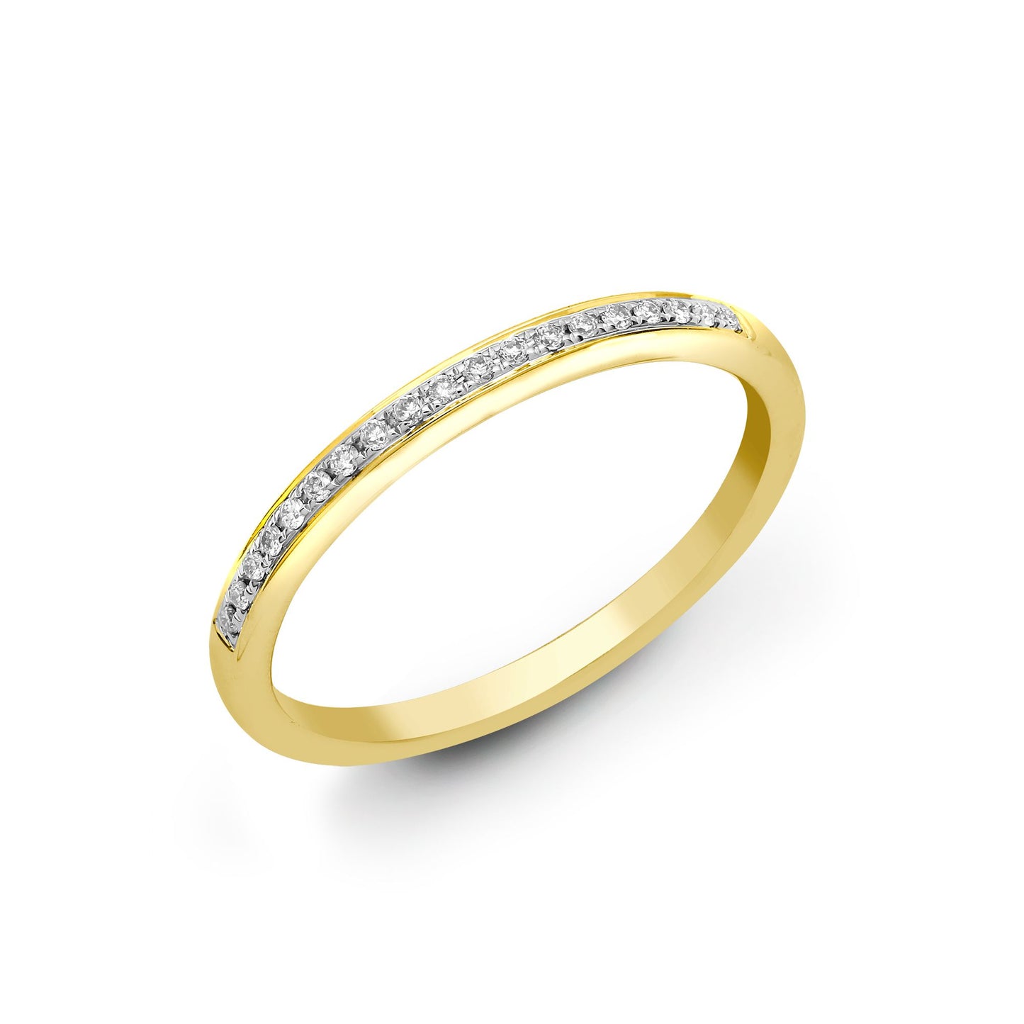 18ct Yellow 0.50ct Pave Set Natural Diamond 1\2 Eternity Ring
