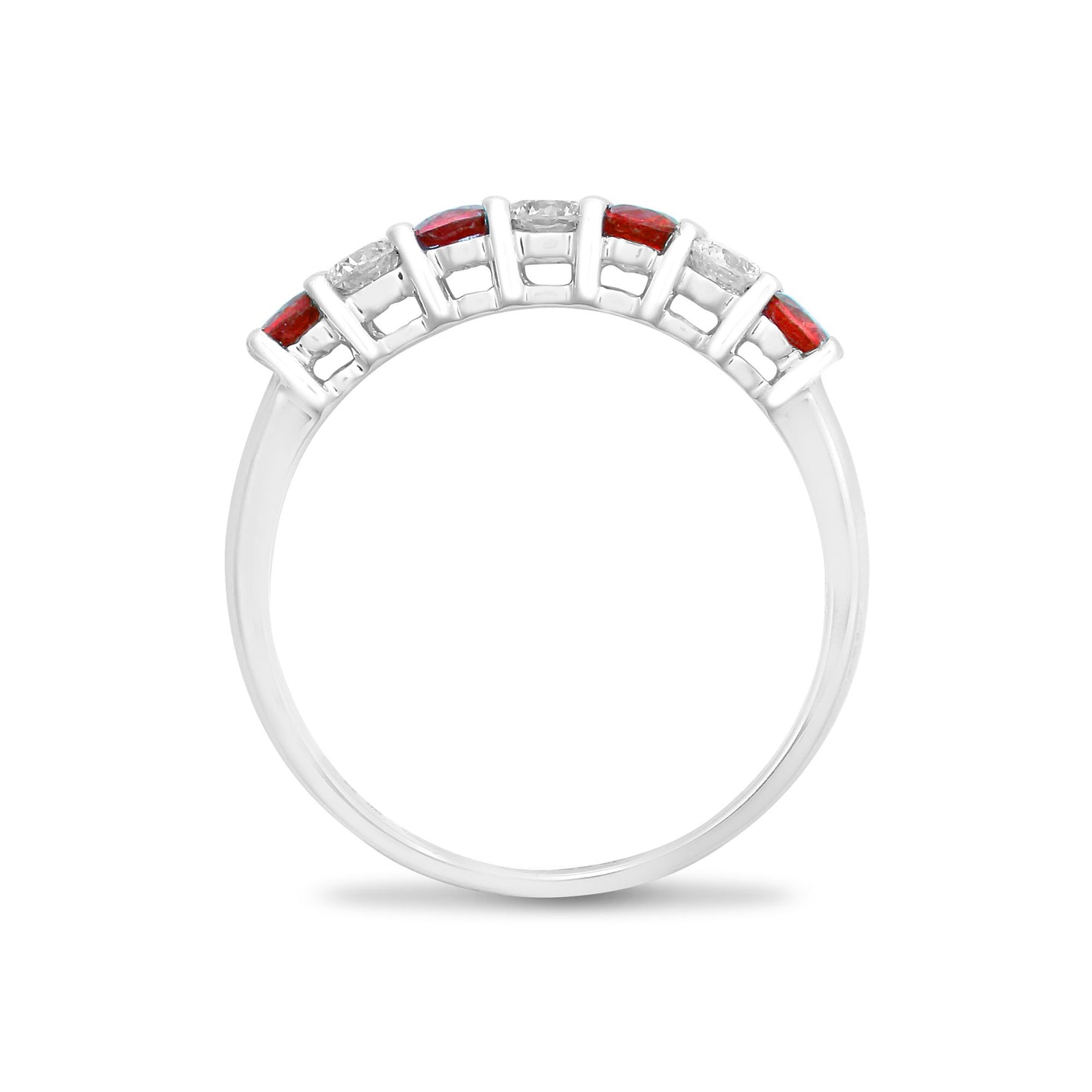 18ct White Diamond-0.33ct Ruby-0.45ct 1\2 Eternity Ring