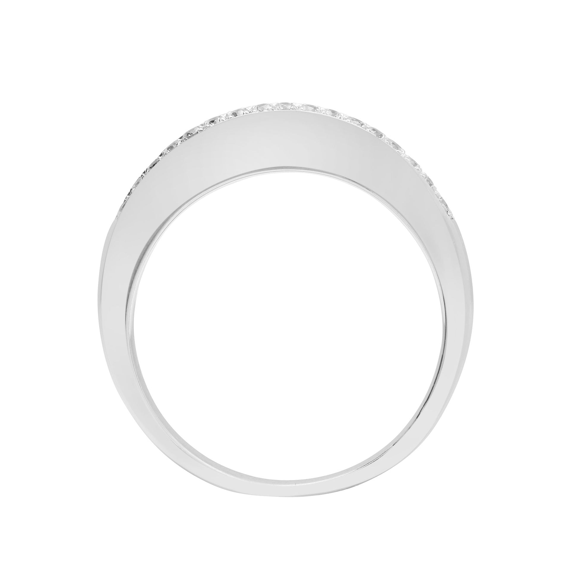 18ct White 0.94ct Round & Baguette Natural Diamond Ring