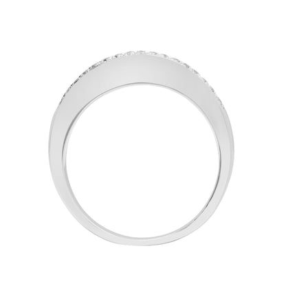 18ct White 0.94ct Round & Baguette Natural Diamond Ring