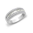 18ct White 0.94ct Round & Baguette Natural Diamond Ring