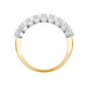 18ct Yellow/White 9 stone Claw Set 1/2 ET Ring