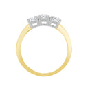 18ct Yellow/White Natural Diamond Claw Set Trilogy Ring
