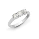 18ct White Natural Diamond Claw Set Trilogy Ring