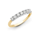 18ct Yellow/White Natural Diamond 7 stone 1/2 ET Ring
