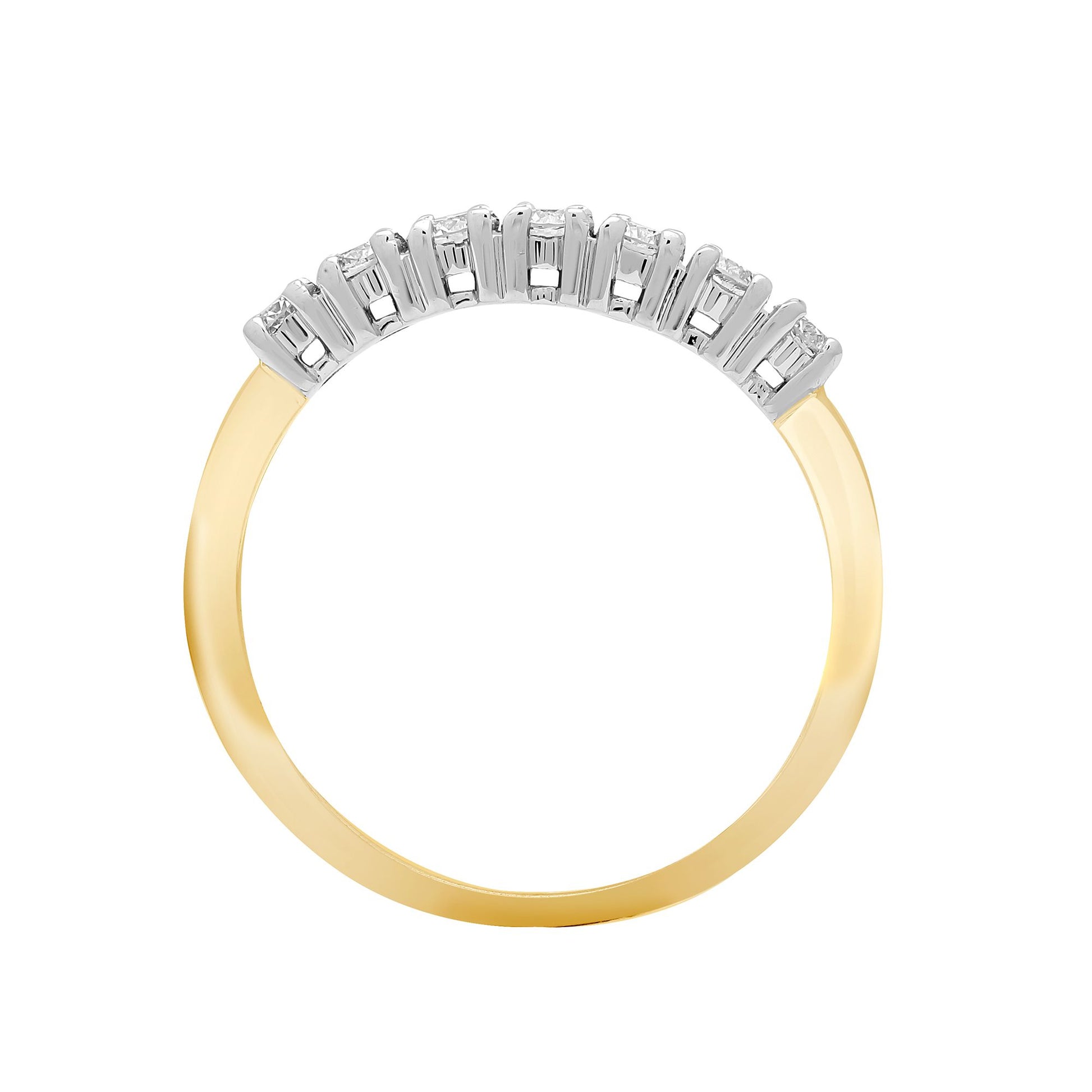 18ct Yellow/White 1.25ct Natural Diamond 7 stone 1/2 ET Ring