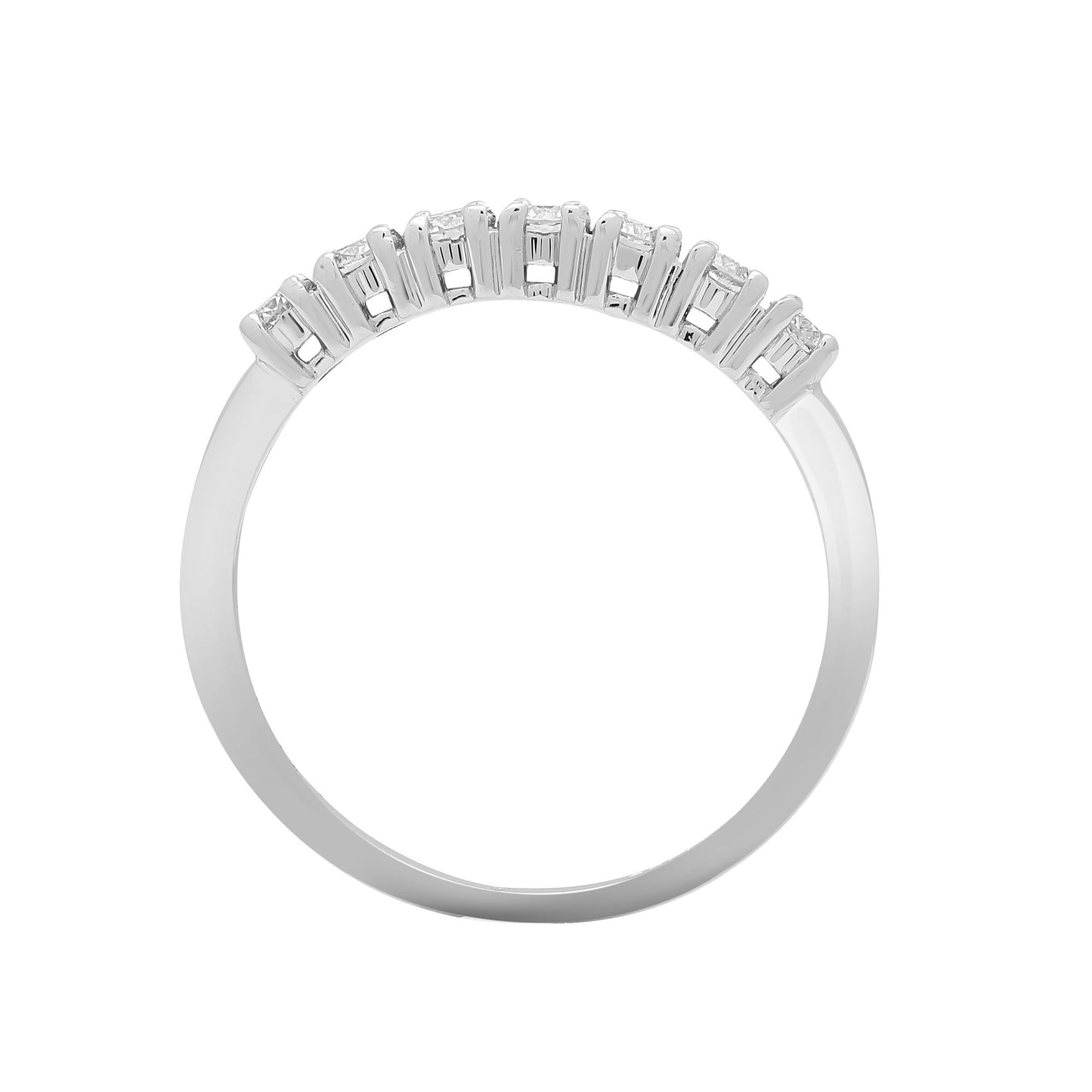18ct White 0.50ct Natural Diamond 7 stone 1/2 ET Ring