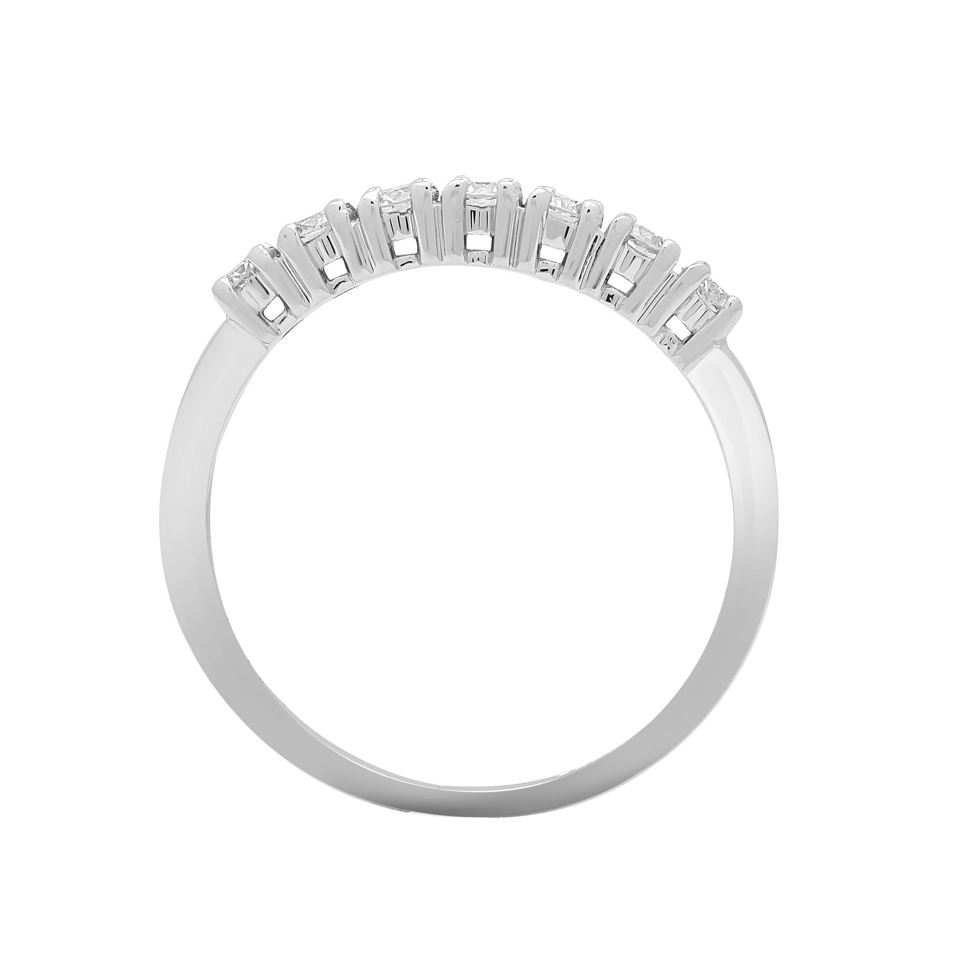18ct White 1.00ct Natural Diamond 7 stone 1/2 ET Ring