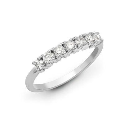 18ct White 1.00ct Natural Diamond 7 stone 1/2 ET Ring