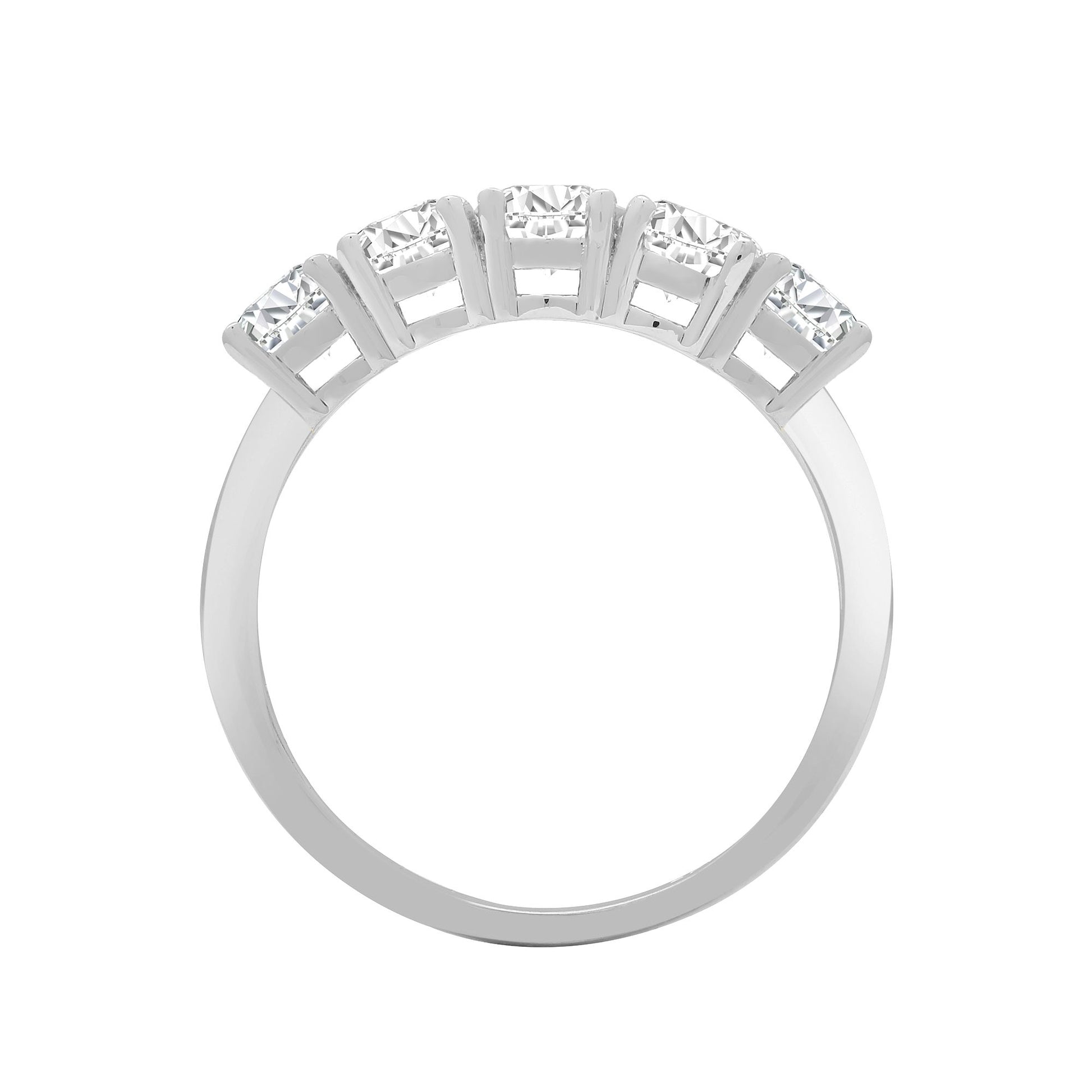 18ct White 0.25ct Natural Diamond 5 stone Ring