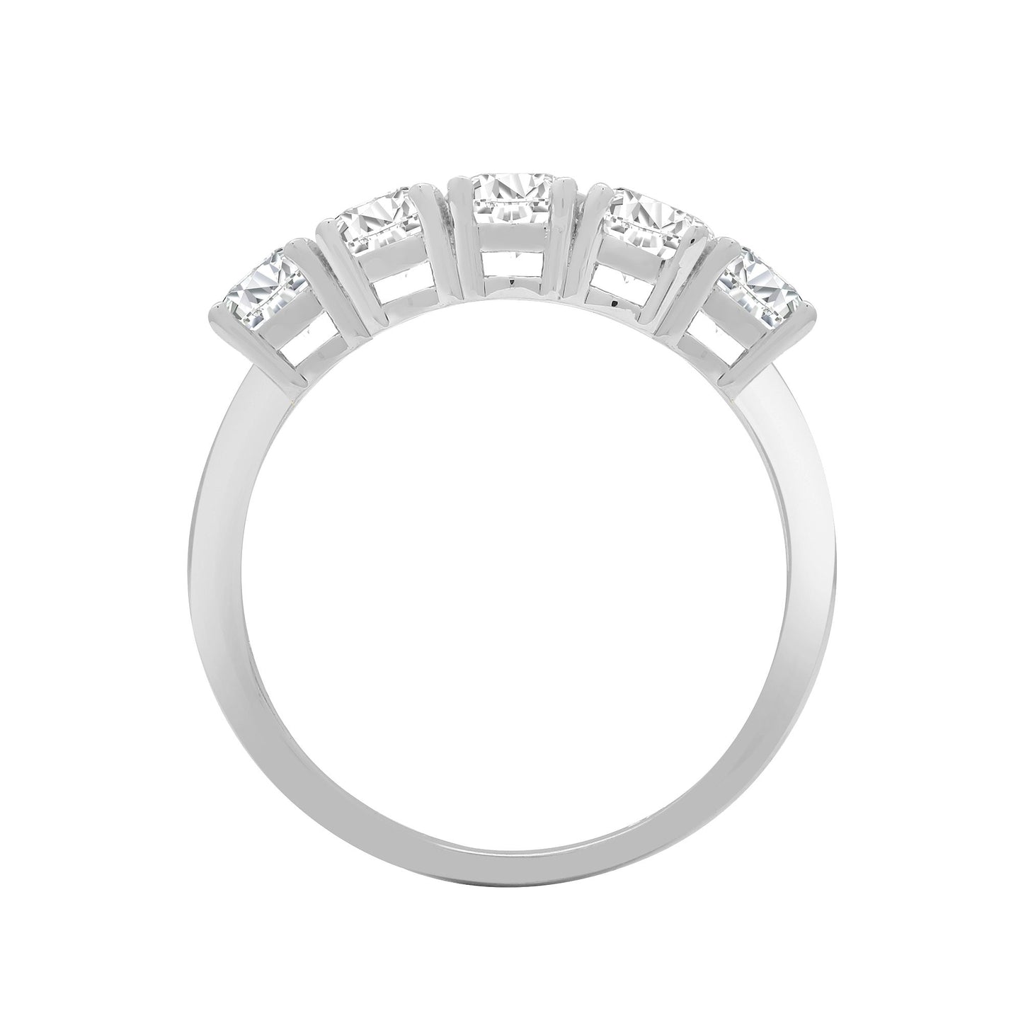18ct White 1.50ct Natural Diamond 5 stone Ring