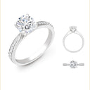 Lab 18ct Gold Diamond Pav?-set Wed-fit Ring Mount + Diamond