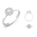 18ct White Gold 0.08ct Natural Diamond Micro-set Halo Wed-fit Ring Mount + Diamond