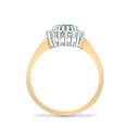 18ct Yellow Gold Natural Diamond And Emerald Ring