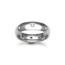18ct Gold White Natural Diamond Rubover set Wedding Ring