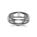 18ct Gold White Natural Diamond Rubover set Wedding Ring