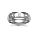 18ct Gold White Natural Diamond Rubover set Wedding Ring