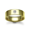 18ct Gold Yellow Natural Diamond Rubover set Wedding Ring