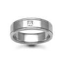 18ct Gold White Natural Diamond Rubover set Wedding Ring