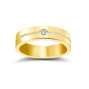 18ct Yellow Gold RBC Flat Court Natural Diamond Wedding Band Half Set - - 28pts