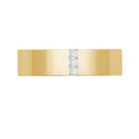 18ct Gold Yellow Natural Diamond Rubover set Wedding Ring