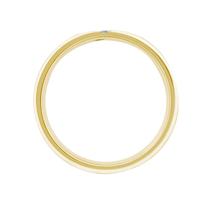 18ct Gold Yellow Natural Diamond Rubover set Wedding Ring