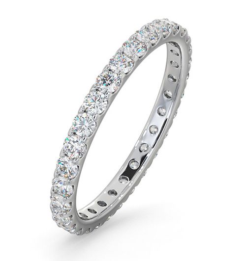 18ct White Gold Claw Set Full Eternity Ring Natural Diamond 1.00ct G VS