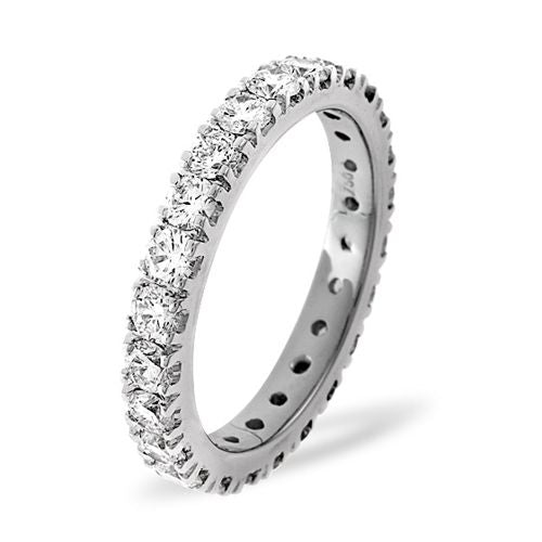 18ct White Gold Claw Set Full Eternity Ring Natural Diamond 2.00ct G VS