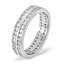 18ct White Gold Channel Set 2 Row Full Eternity Ring Natural Diamond VS