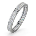 18ct White Gold Channel Set Princess Cut Full Eternity Ring Natural Diamond VS